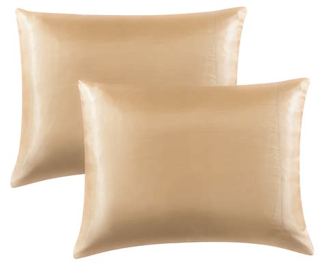 Casa Platino King Size Satin Pillowcase Set Of 2 Gold Silk Pillow Cases For Hair And Skin