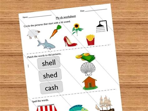 Differentiated Phonics Worksheet Sh Sound Teaching Resources