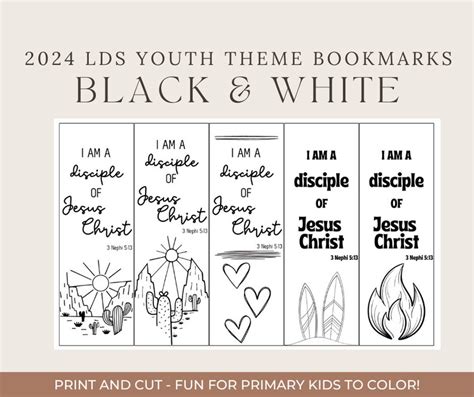 Lds 2024 Youth Theme Printable Bookmarks I Am A Disciple Of Etsy