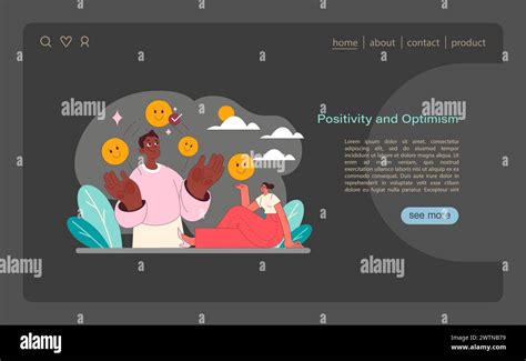positivity  optimism concept  vibrant vector illustration