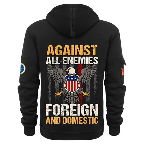 Personalized Name Color Black Against All Enemies Foreign And Domestic