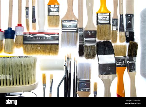 Different Types Of Paintbrushes Colors Painting Tools Stock Photo Alamy