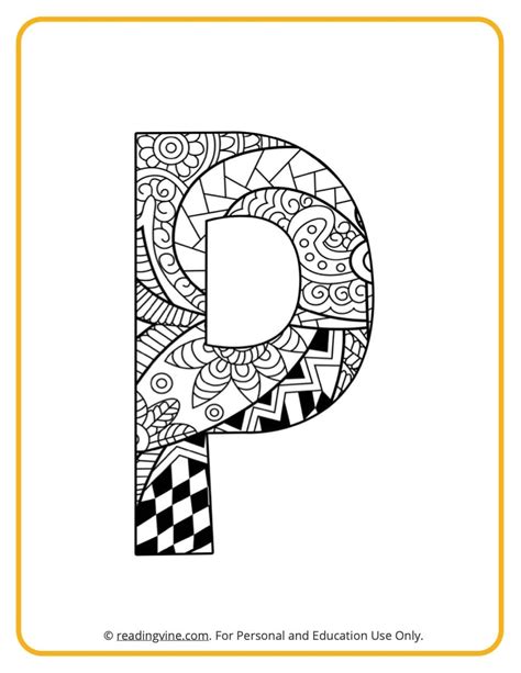 Letter P Coloring Pages