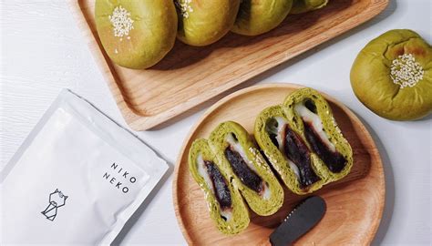 Matcha Red Bean Mochi Bun Niko Neko Matcha