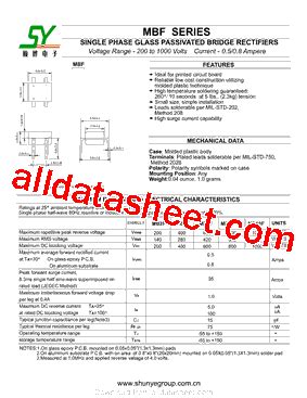 MB2F Datasheet PDF Shunye Enterprise