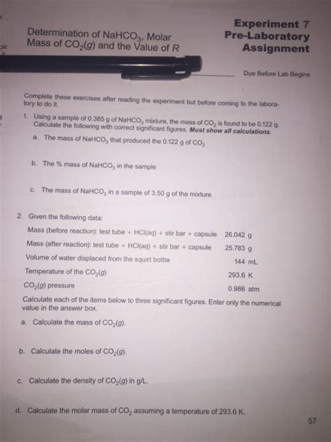 Solved Experiment 7 Pre-Laboratory Assignment Determination | Chegg.com