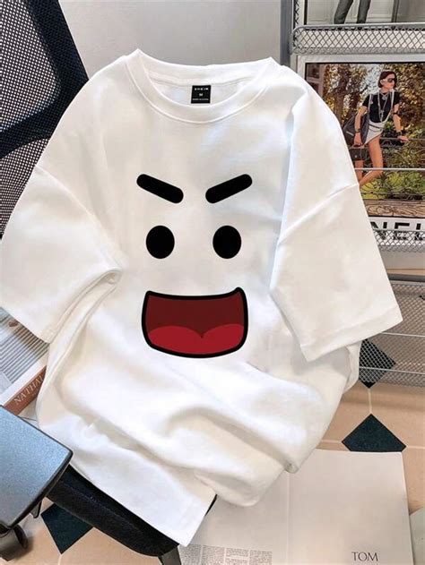 Manfinity Hypemode Men Cotton Cartoon Graphic Drop Shoulder Tee Shein Usa