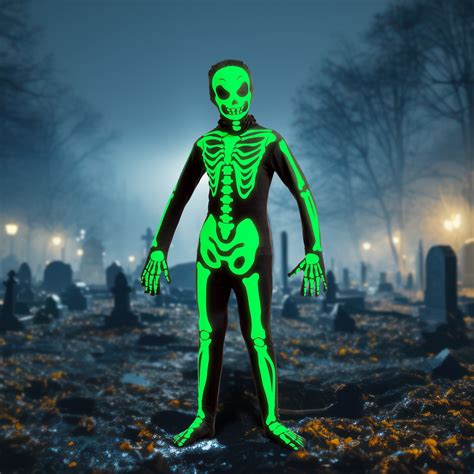 dog skeleton costume glow in the dark 1