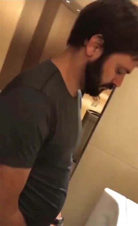 Bathroom HOT BEARDED MAN SPIED PISSING IN ThisVid
