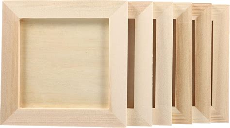 Toyvian 6 Cornici Per Fai Da Te In Legno 12 X 12 Cm Cornice