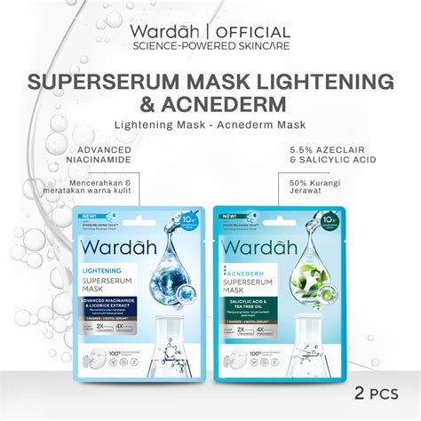 Jual Wardah Super Serum Mask Lightening Acnederm Ml Sheet Mask