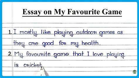 Essay On My Favourite Game In English Write Essay On My Favourite Game