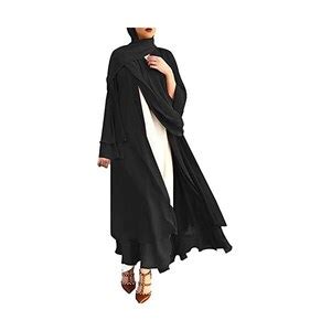 IWEMEK Cardigan Musulmano Da Donna Maxi Abito Sciarpa Hijab Tinta