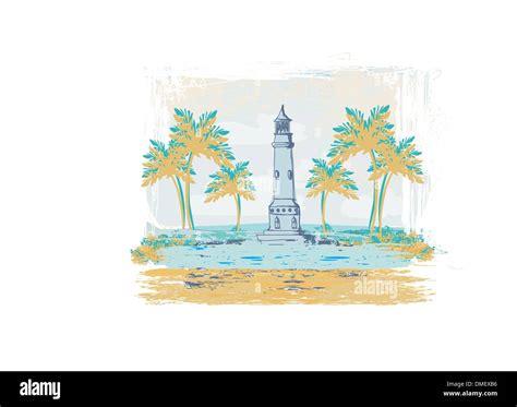 Retro background with lighthouse Stock Vector Image & Art - Alamy