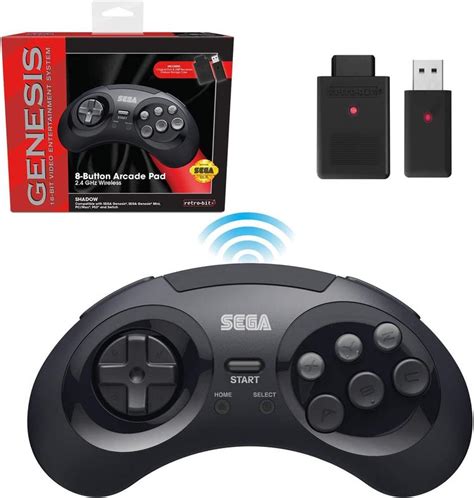 Controle sem fio 8 botões para Sega Genesis 2 receptores e caixa de