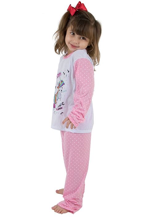 Pijama longo de Malha Infantil 108 Unicórnio Ref CEZ PA108 005 Kaisan