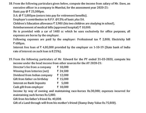 Solved 18 From The Following Particulars Given Below Chegg