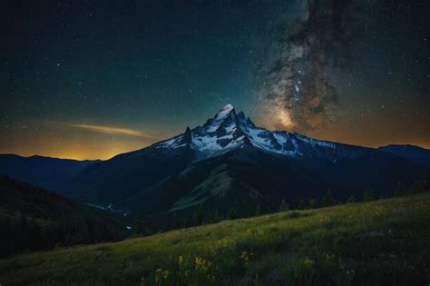 Premium Photo Imagine A Starry Night Sky Above A Silent Mountain