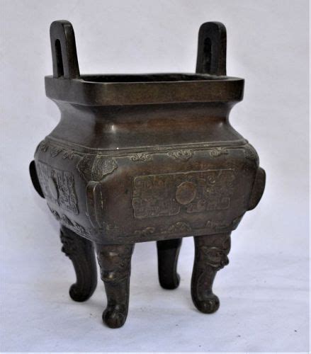 Chinese Cast Bronze Censer Qing Or Ming Périod Item 1472994