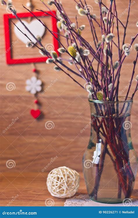 Pussy Willow In Vase Stock Image Image Of Branch Purple 90226271