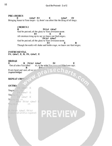 God Be Praised Chords PDF (Desperation Band) - PraiseCharts