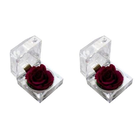 2 Pack Valentinsblumen Künstliche Rose Einzelne Kasten