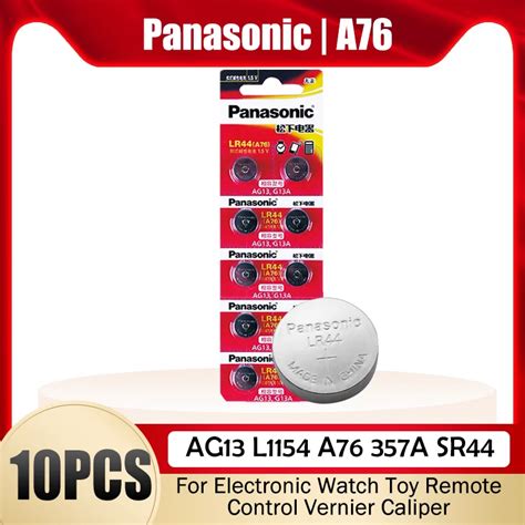 PANASONIC piles bouton A76 100 originales 1 5V 0 Hg 10 pièces