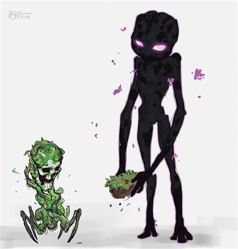 Minecraft Creeper And Enderman Drawing