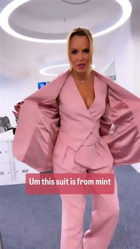 Amanda Holden Flaunts Her Cleavage In A Daring Pink Suit Ensemble Without Bra