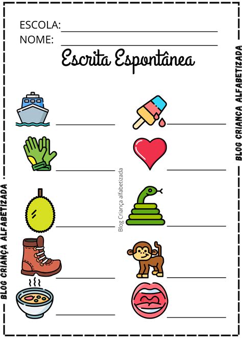 Escrita Espontanea 1 Ano - Escrita Espontanea 1 Ano - FDPLEARN