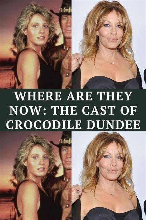 there are three pictures of the cast of crocodiledale dundeee, and one ...