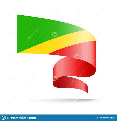 Congo Flag In The Form Of Wave Ribbon Stock Illustration Illustration