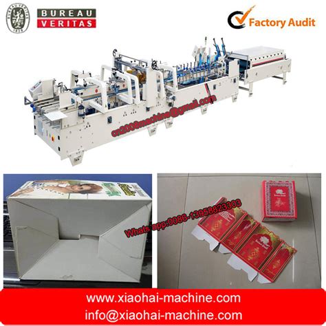 Automatic Corrugated Paper Folder Gluer With Pre Fold And Crash Lock Bottom