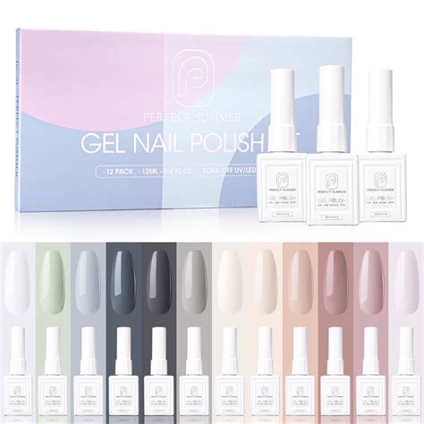 Perfect Summer Gel Nail Polish Set Colors Gel Polish Gray Nude Shellac Nail Polish Set