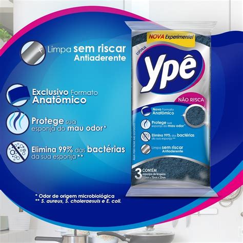 Pacote 3 Unidades Esponja Multiuso Não Risca Ypê MercadoLivre