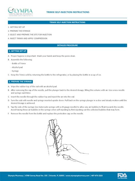 Trimix Self-Injection Instructions | PDF | Syringe | Injection (Medicine)