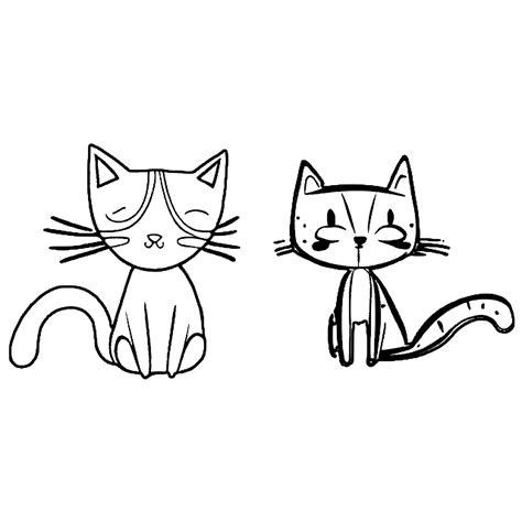 Dibujo De Gatos Para Colorear · Creative Fabrica