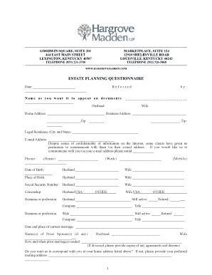 Fillable Online Married Questionnaire Fax Email Print Pdffiller