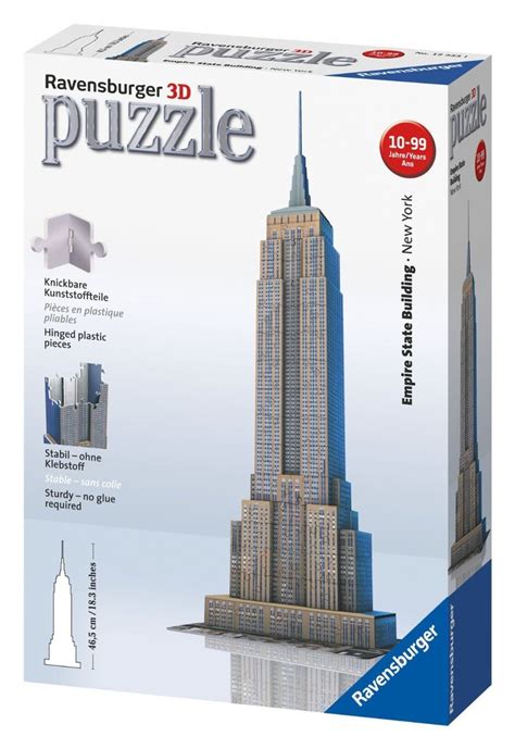 Ravensburger 125531 Empire State Building 3D Puzzle 216 Teile Uvm