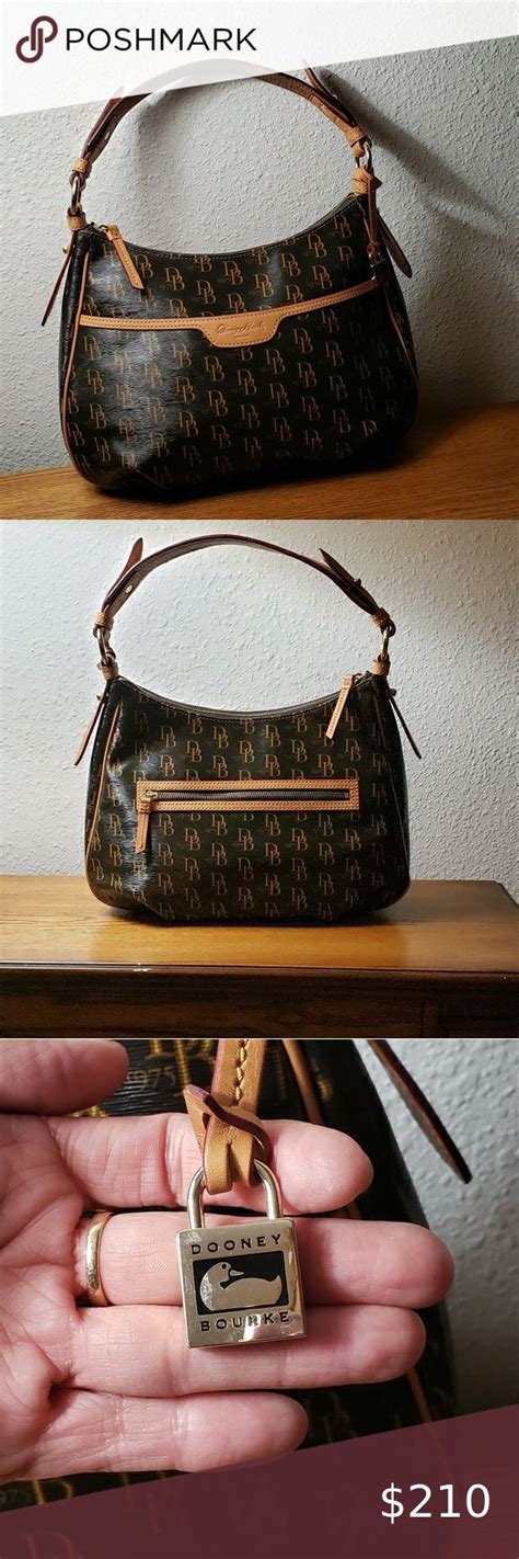 Dooney Bourke Signature Logo Shoulder Hobo Leather Hobo Bag