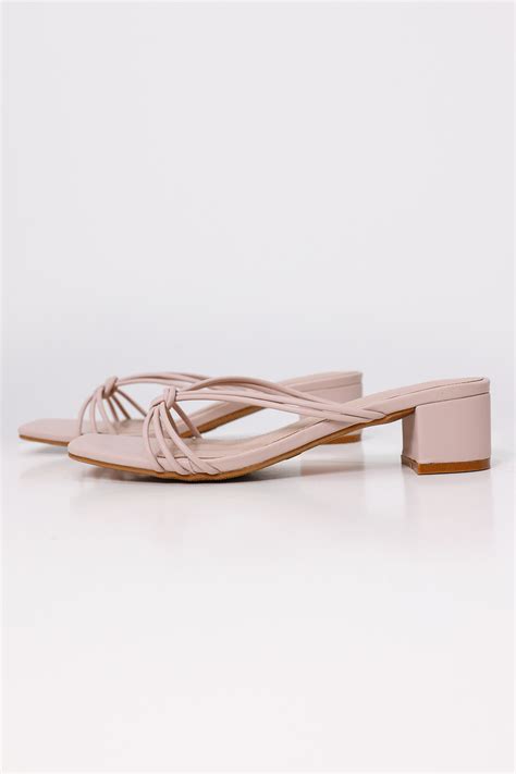 ALLIE FRONT KNOT HEELS NUDE PINK Lovet