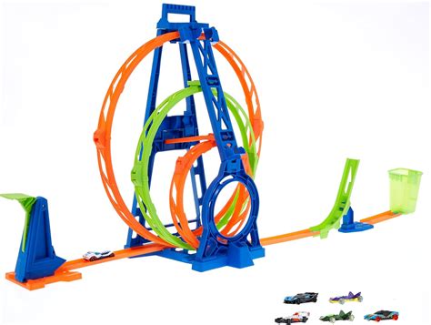 Amazon Hot Wheels Toy Cars Trucks Track Triple Loop Kit Track Set With 1 Vehicle Slam