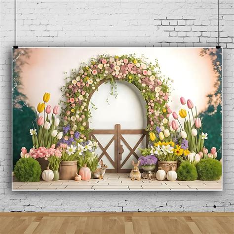 Amazon Toengs X Ft Easter Backdrop Spring Easter Rabbit Pink