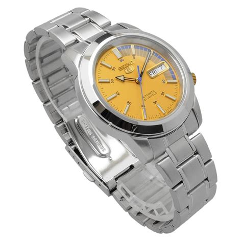 Seiko Snkk K Automatic Jewels Yellow Dial Stainless Steel Men S