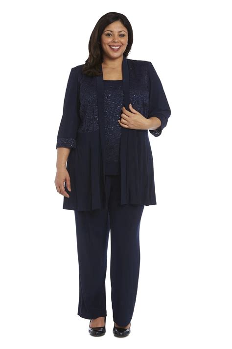 R M Richards Plus Size Women S Lace ITY 2 Piece Pant Suit Mother Of