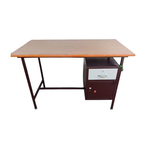 Rectangular Brown Mild Steel Office Table With Storage At In