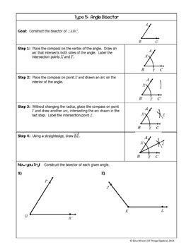 Geometry Constructions - Instructions with Practice by All Things Algebra