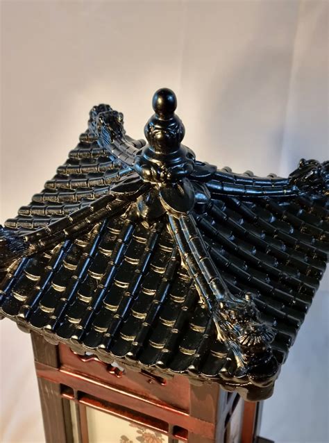 korean traditional hanok roof tiles desk  floor lamp