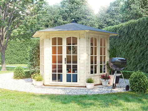 Garden Summerhouse Room Wooden Vantage Hexagonal Summer House M X