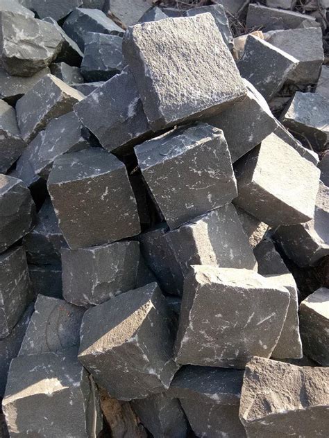 Cube Stone Landscaping Stones Black Andesite Basalt Split Cube Stone